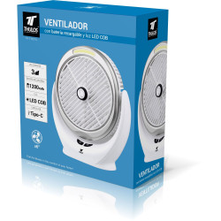 ø6" Fan with rechargeable battery and COB LED light. THULOS TH-FN376L 2
