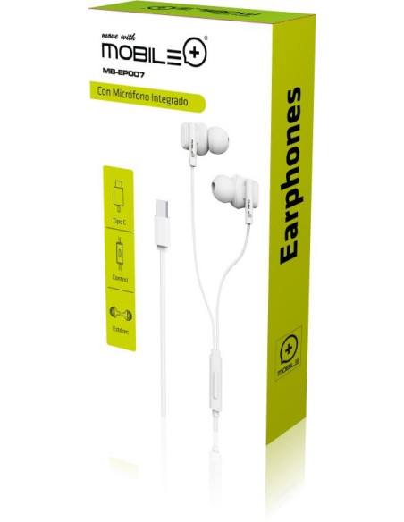 USB-C Earphones with Microphone MOBILE+ – Stereo Sound, Volume Cont...