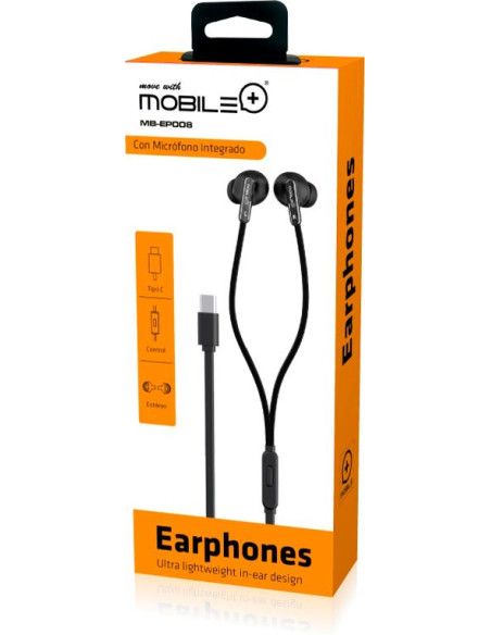 USB-C Earphones with Microphone MOBILE+ – Stereo Sound, Volume Cont...