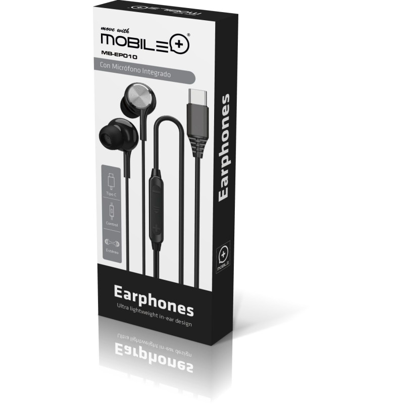Stereo Earphones with 1.2 m Cable, USB Type-C Connector. MOBILE+ MB...