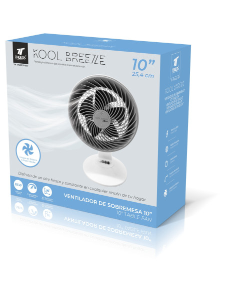 Ventilador de Sobremesa Ø10" (25,4 cm)  | 85W | 3 velocidades. THULOS