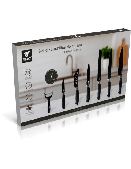 Set de Cuchillos de Acero Inoxidable | 7 Piezas | THULOS TH-MN2004