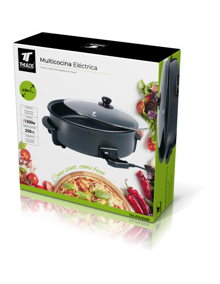 Panela de pizza Ø36/7 cm. Thulos TH-PPTF36 revestido a teflon